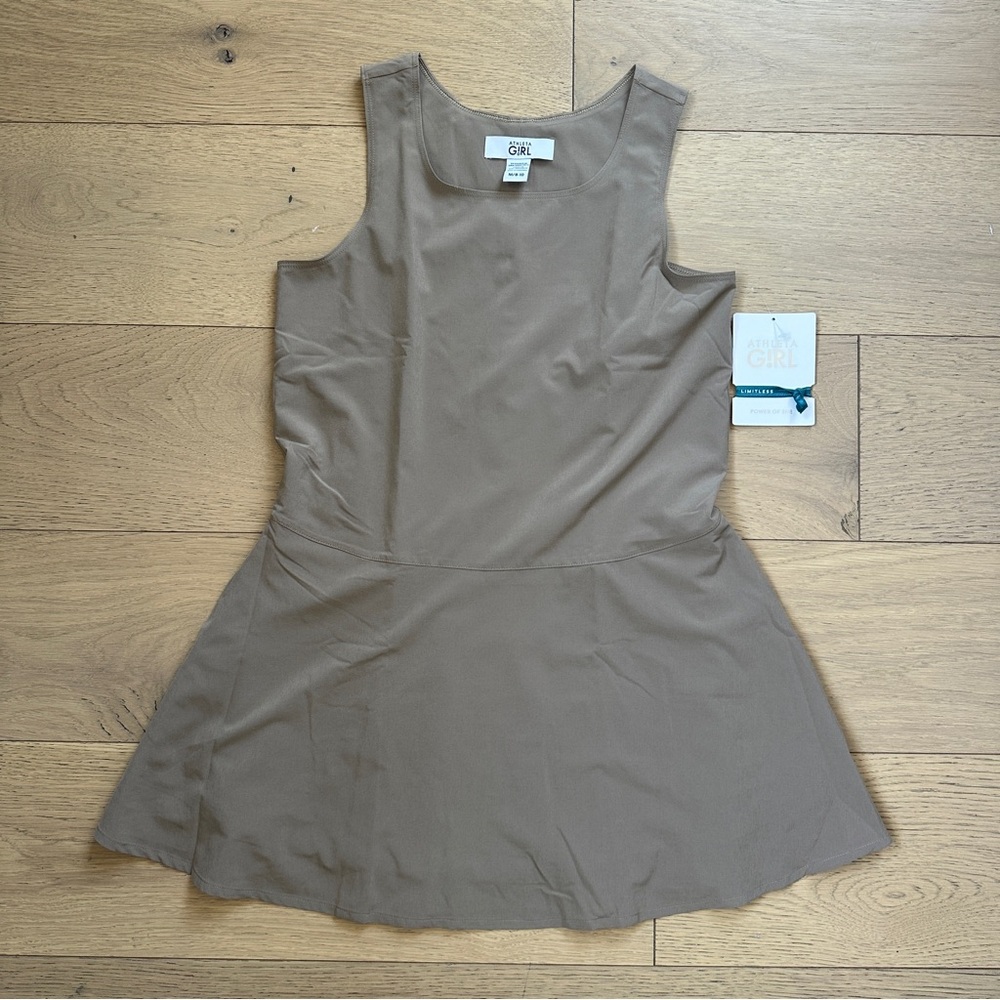 Athleta Girl NWT School Day Dress Dress in Beige Sz M/8-10